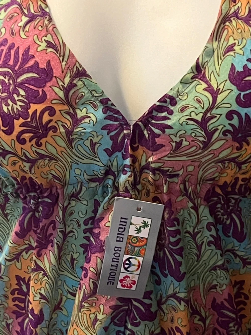 India Boutique Silky Maxi Sari Dress NWT - Picture 9 of 9